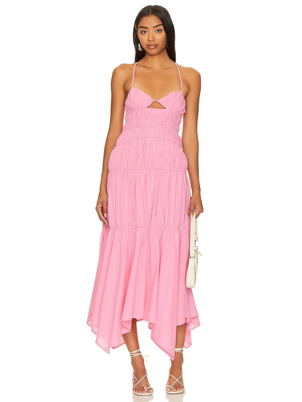 SNDYS Tahlia High- Low Dress in Pink - Size S
